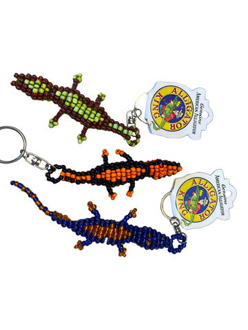 Handmade Colorful Beaded Keychain 4"