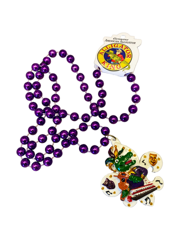 Jester Alligator and Fleur de Lis Medallion Beads