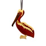 Pelican Ornament of Exotic Woods