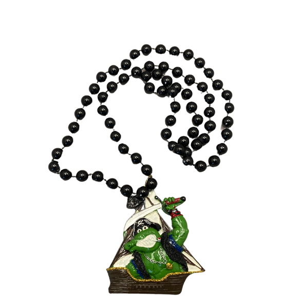 Pirate Gator Medallion Mardi Gras Beads