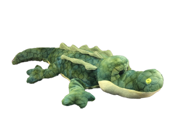 Camo plush alligator toy
